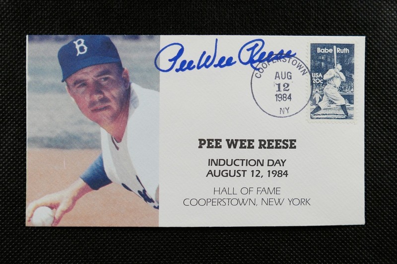 PEE WEE REESE 1984 HOF Signed Autograph Cachet Envelope Induction Day Ruth Stamp