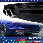 Gloss Black Rear Diffuser Silver Exhaust Tips For Audi A6 C8 S-Line S6 2019+