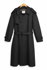 Vintage London Fog Men  s Full-Length Black Trench Coat Classic Style
