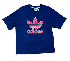 Men's Large Adidas Retro Logo Navy Red Graphic T-Shirt