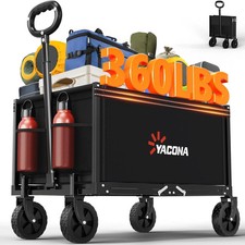 3 in 1 Wagons Carts Foldable with 360LBS Capacity, 120L Heavy Duty Collapsible W