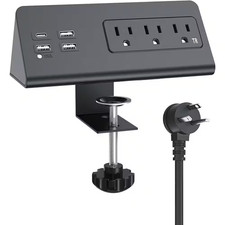 3-Outlet Power Strip Surge Protector with 4-Fast Charging USB Port and 6.56 Ft.