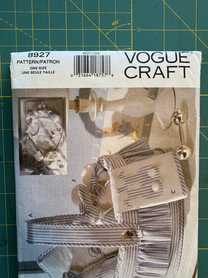 Pattern For Baby Gifts, Bibs, Basket, Slippers Vogue 8927 - Image 2 of 4