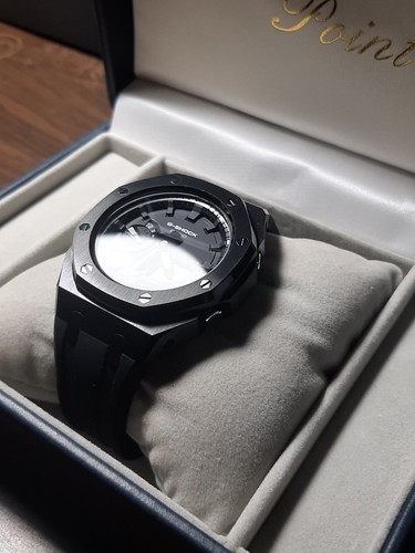 Casio G Shock GA2100 CasiOak AP Royal Oak Mod Black Stainless Steel, White, Box - Bild 7 von 18