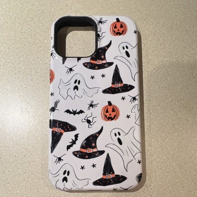 Halloween Ghost Witch Pumpkin Cartoon Hard Case Orange Black MagSafe For Apple