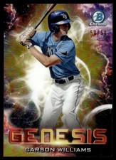 2021 Bowman Draft Genesis Gold Refractor Carson Williams 50/50 Tampa Bay Rays