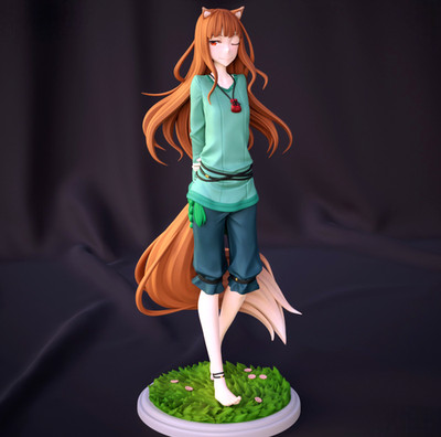 Holo Spice and Wolf Resin Figur 21,8cm | Bulkamancer | UNBEMALT