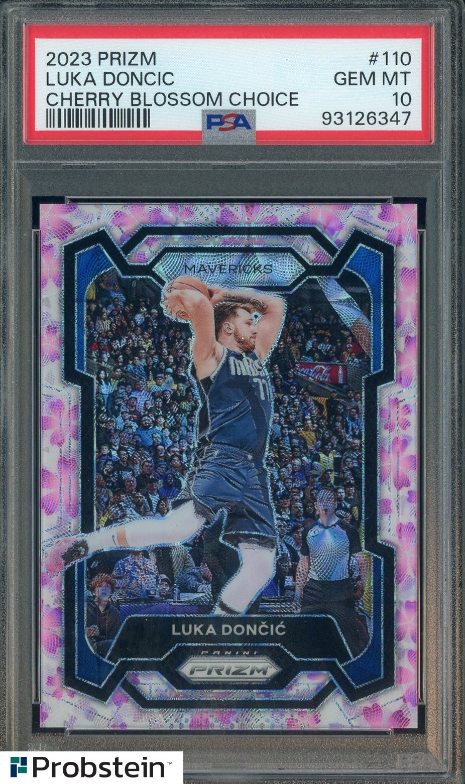 2023 Panini Cherry Blossom Choice Prizm #110 Luka Doncic Mavericks /20 PSA 10