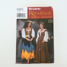 Simplicity Sewing Pattern 5922 UNCUT Renaissance Costume Misses Size 12-20