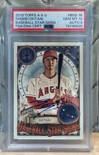 2019 Topps Allen & Ginter Shohei Ohtani Basebell Star Signs PSA 10 Auto 9, POP 1