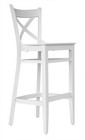 Barhocker Hocker Barstuhl Tresenhocker Buche Massiv weiß ungepolstert H-65 TB010