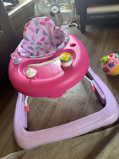 Pink & Purple Plastic Baby Walker with Seat and Activity Tray