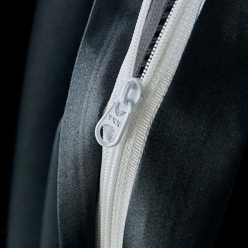  Black and White Duvet Cover 100% Egyptian Cotton 3 Pcs Set 1 Queen Black White