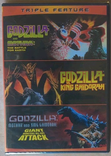 Godzilla Triple Feature (DVD) Mothra vs. King Ghidorah Toho Battle for Earth NEW - Bild 1 von 3