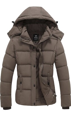 GGleaf Women's Hooded Warm Winter Coat Quilted Thicken Puffer Jacket Size M