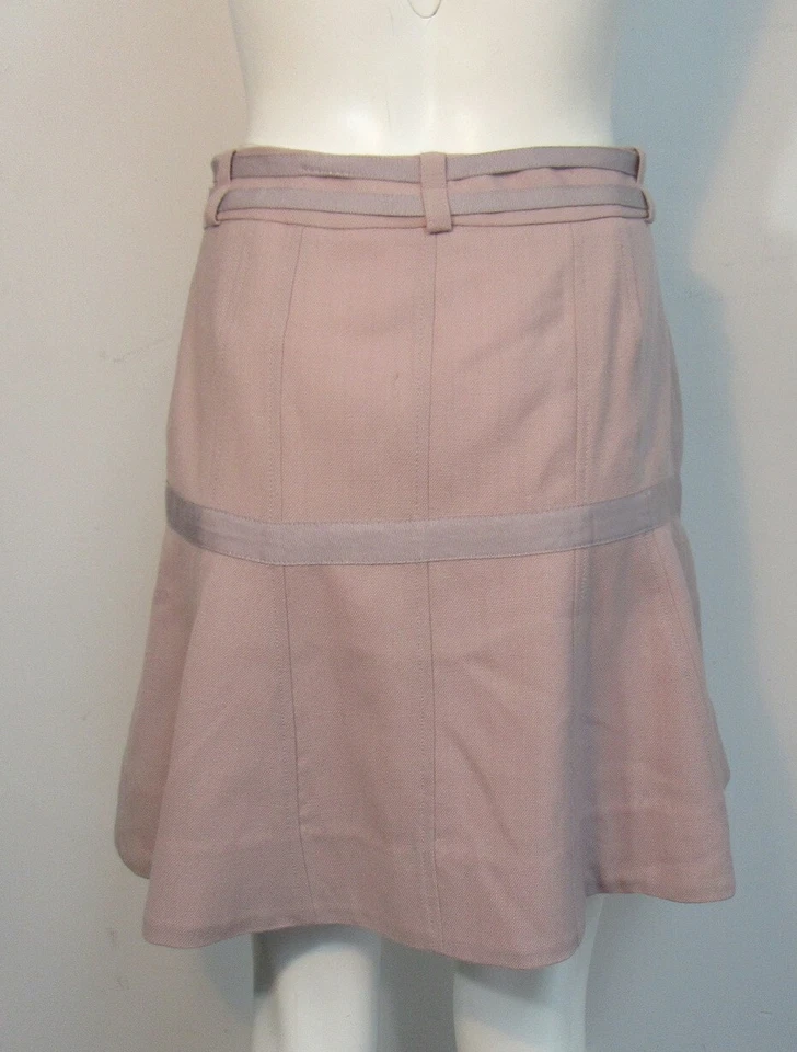 Marc Jacobs Light Pink Wool Flare Skirt w/ Owl Belt sz 10 - Image 3 of 4