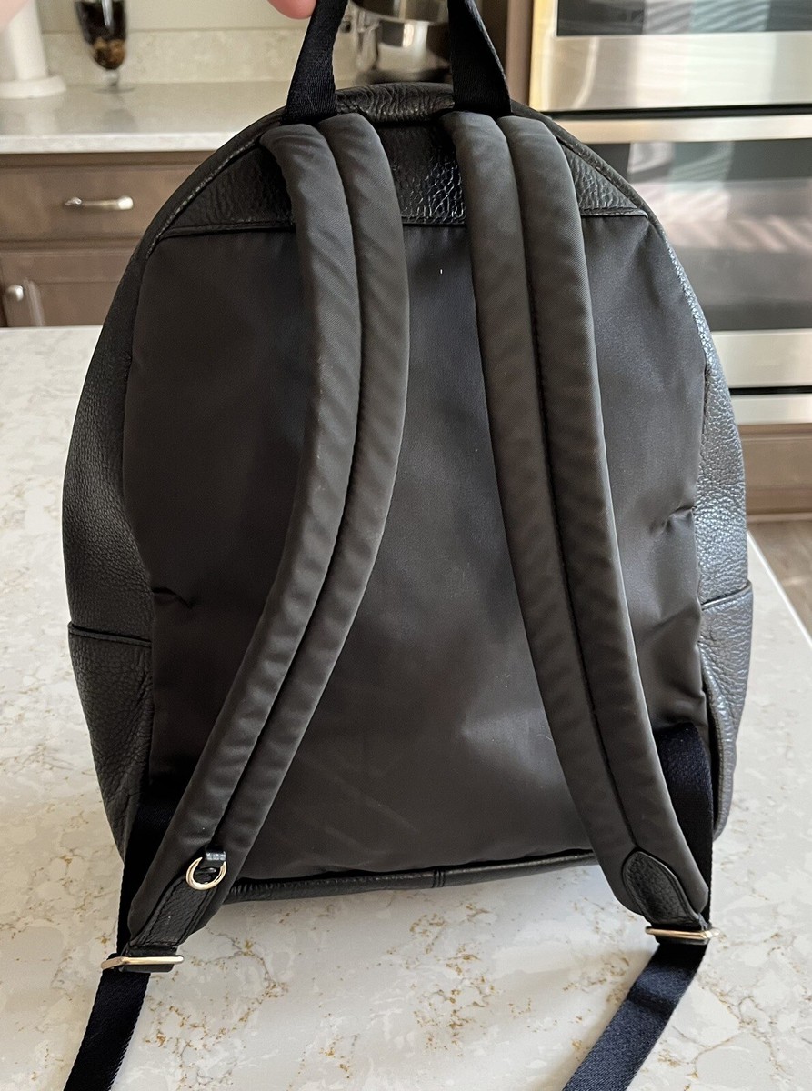 Coach Charlie Womens Black Backpack Bag W/gold Zipper Hardware 12x10x4.5\