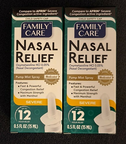 2PK Family Care Severe Nasal Spray Relief Oxymetazoline w/Menthol SAME-DAY SHIP - Picture 5 of 5