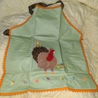 New Pottery Barn Kids APRON THANKSGIVING Turkey Owl Pocket Wipe Off  green Fall