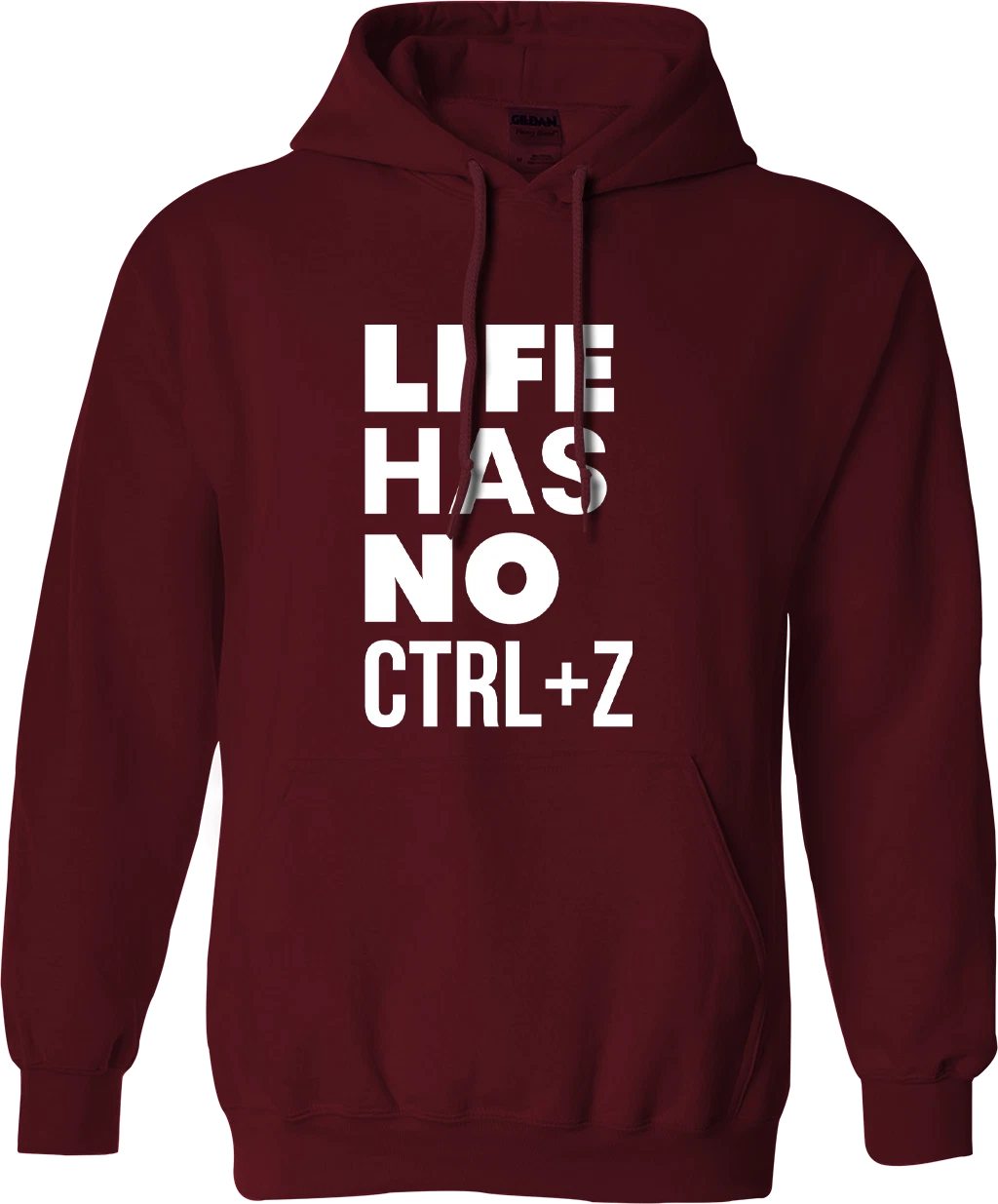 RHUDE Felpa con cappuccio LIFE HAS NO CTRL+Z citazione ispiratrice tastiera computer scherzo divertente regali