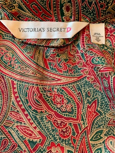 Victoria's Secret Boho Paisley Short Silky Satin Kimono Robe Long Sleeve O/S - Picture 6 of 11
