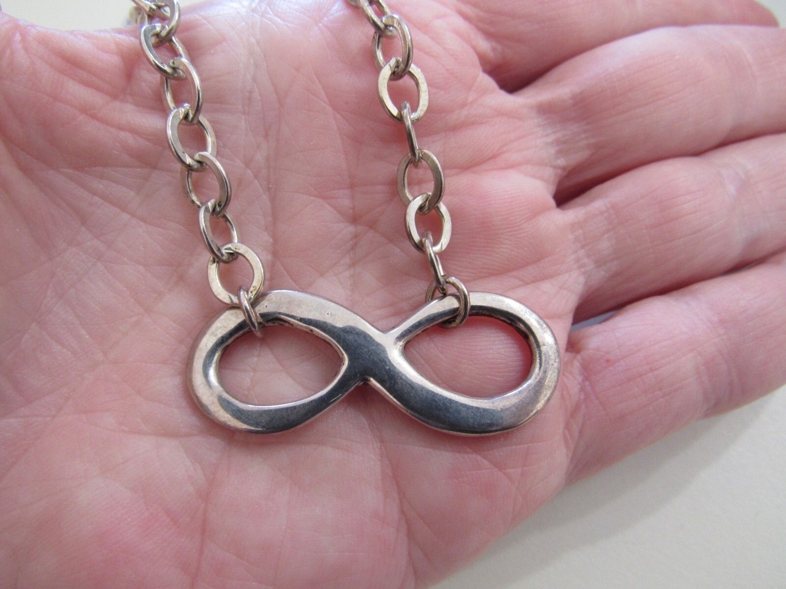 Vintage Signed Sterling 925 Solid Infinity Symbol… - image 3