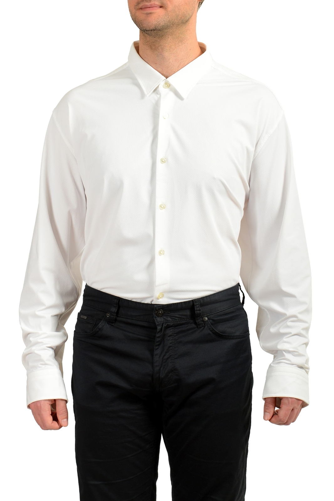 Hugo Boss Men's "Robbie_F_BT" Sharp Fit Geometric Print Shirt US 3XL IT 58