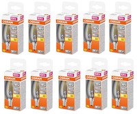 10X Osram Led Kerze E14 4W = 40W Klar Filament Warmweiß Eek:F (Spektrum A-G)