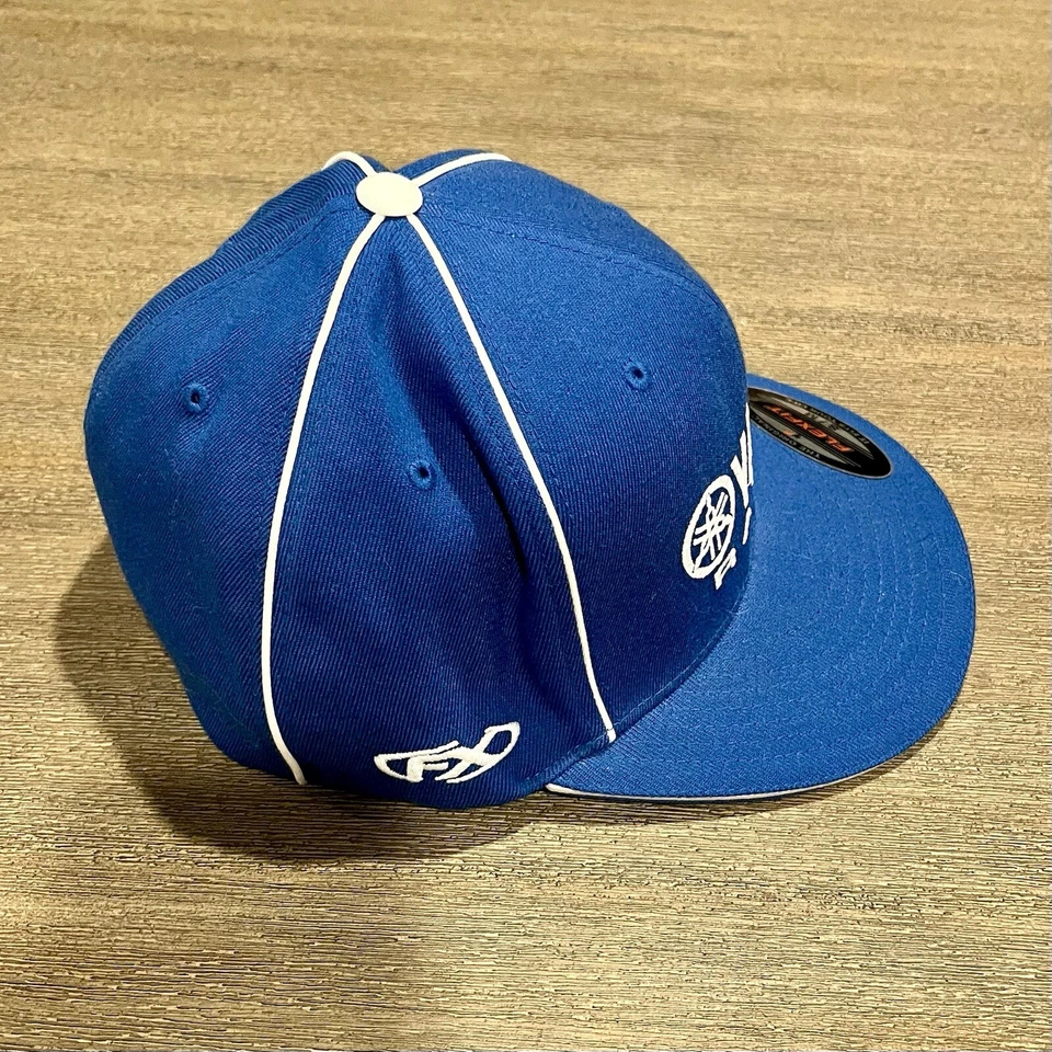 Factory Effex Adult Yamaha Racing Flex-Fit Hat Blue S/M CLEAN - Image 4 of 4