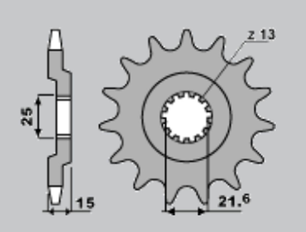 Pignon avant JTF514.15 de 15 dents pour moto Kawasaki GPZ 750 de 1983 à 1989