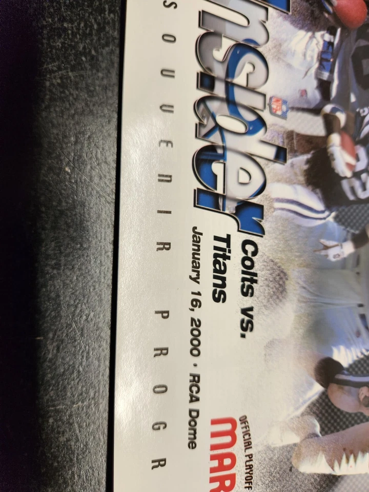 Indianapolis Colts Vs. Tennessee Titans Insider Souvenir Program January 16,2000 - Image 2 of 4