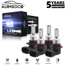 9005+9006 Combo LED Headlight Bulbs Kit High/Low Beam Super Bright White 10000K