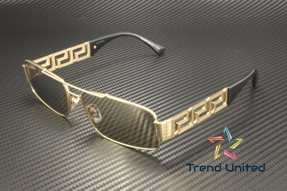 VERSACE VE2257 10025A Gold Light Brown Mirror Dark Gold 60 mm Men's Sunglasses