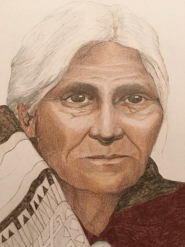 Original Native American Portrait Art Drawing Pastel Man Woman Squash Blossom - Picture 4 of 12