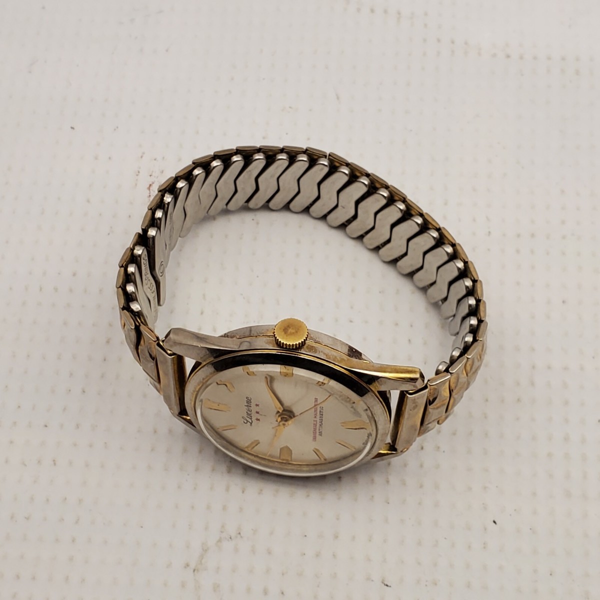 Lucerne 3 STARS Gold Bracelet/Bangle Watch. Vintage LUCERNE Gold Tone Anti-Magnetic Swiss Mechanical  main image 4