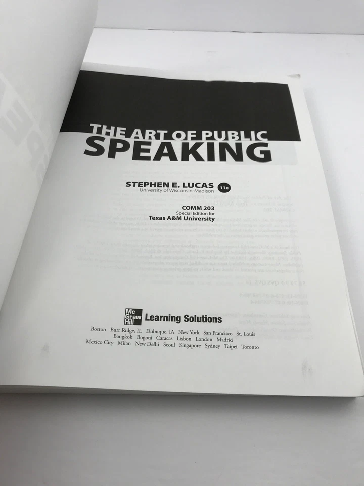 ART OF PUBLIC SPEAKING CUSTOM A&M by Stephen Lucas book special edition - Image 3 of 4