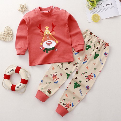 Cartoon Pajamas Kids Boy Underwear Longjohn Pyjamas BabySleepwear Toddler Pjs - Picture 40 of 59