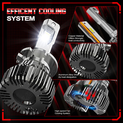 2pc LED White Headlight Bulbs For Nissan 350Z 2006 2007 2008 2009 High/Low Beam - Picture 3 of 20