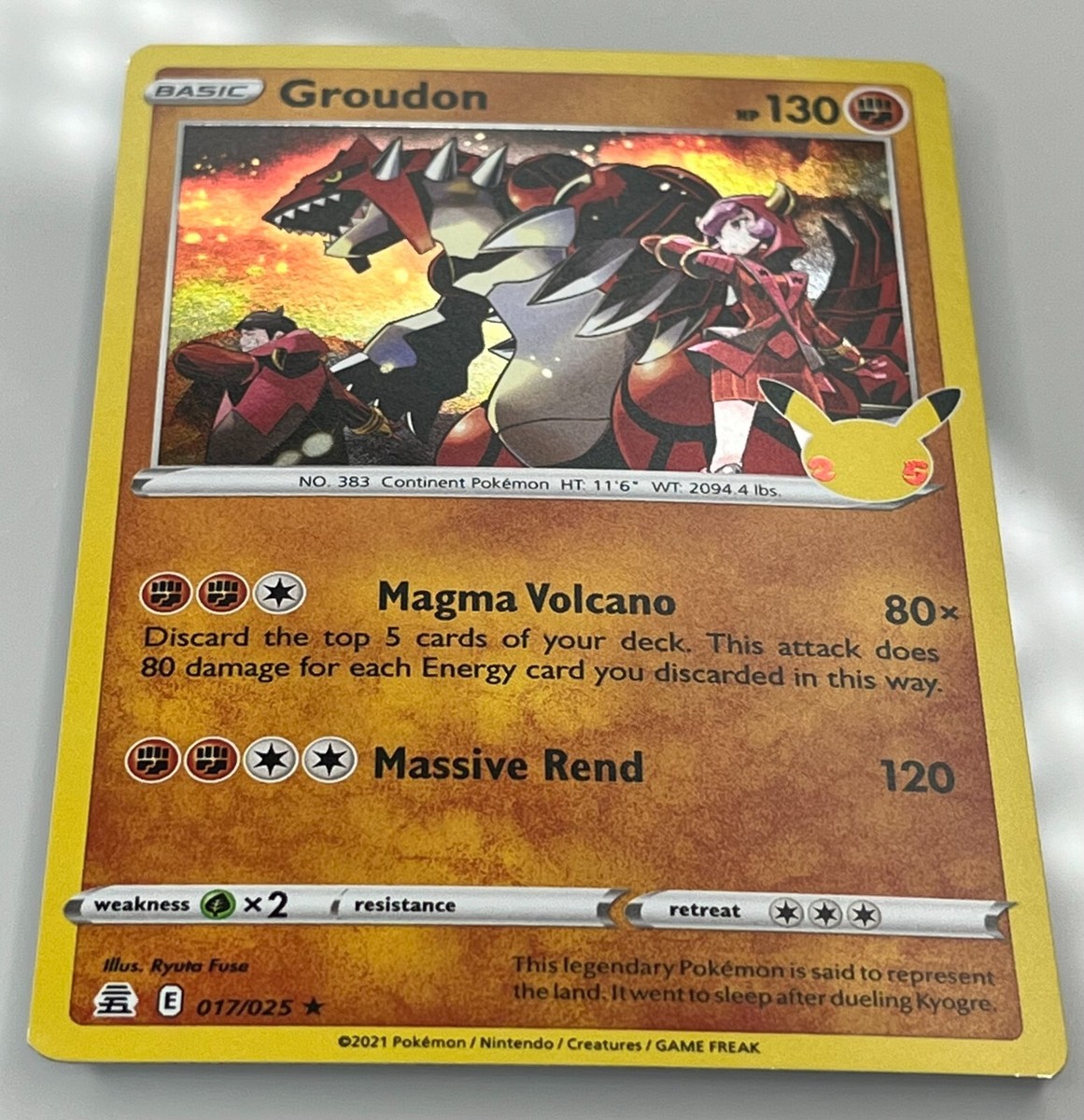 【PSA10】ポケモンカード　グラードン　25th プロモ　Groudon Pokemon TCG - Celebrations - Holo Rare - Groudon 017/025 NM