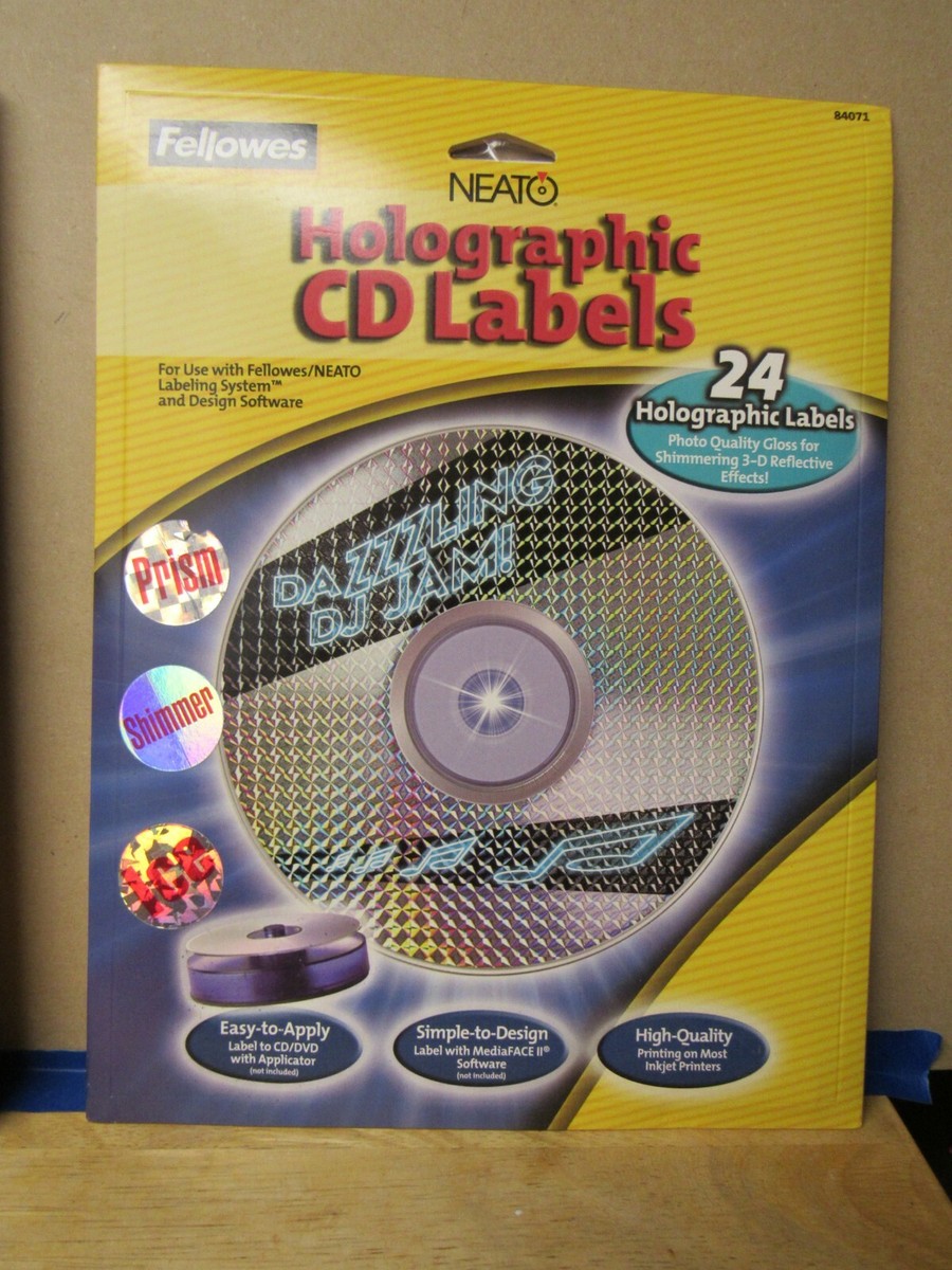 Fellowes Neato CD/DVD Holographic CD Labels 24 Labels #84071