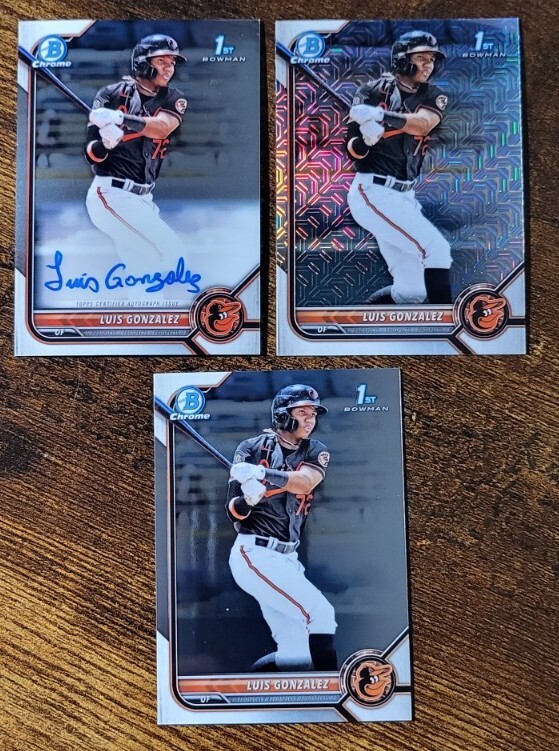 2022 Bowman Chrome 1st LUIS GONZALEZ Autograph & Chrome Mojo - Chrome Base Cards