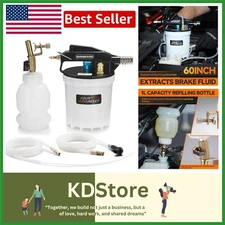 Pneumatic Brake Fluid Extractor Kit - 2L Capacity with 1L Refill Bottle Included