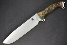 2014 Busse Custom NMFSH .32" Satin INFI Blade, Full Green/Tan Lacewood Handle