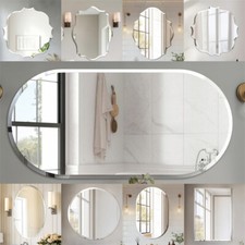 All Shapes Wall Glass Mirror Minimalist Bathroom Vanity Mirror w/3D Beveled Edge