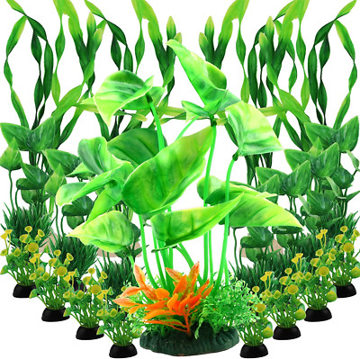Fish Tank Decor Aquarium Plants, 20 Stück Grün Aquariumpflanzen, Aquarium Pflanz