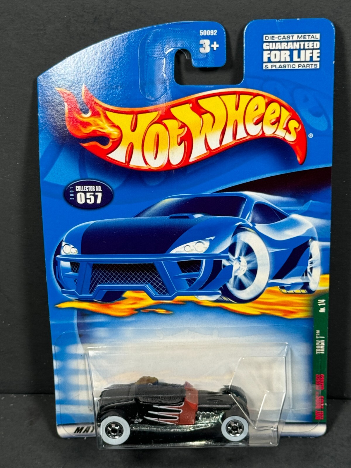 HOT WHEELS 2001 Track T 1/4, Black, Rat Rods, #057