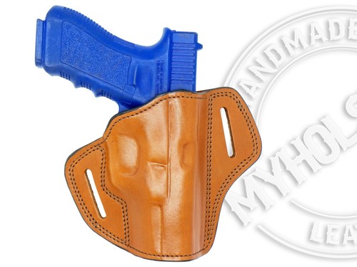 OWB Open Top Leather Right Hand Holster Fits GLOCK17/22/31 - Picture 3 of 3