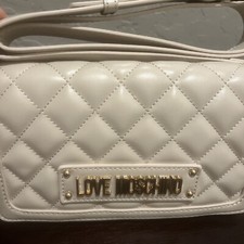 Love Moschino borsa Quilted nappa pu cipria purse new with tags crossbody beige