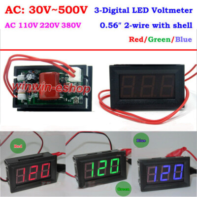 3-Digital LED AC Voltmeter Voltage AC 30V-500V Volt Meter AC 110V 220V 230V 380V