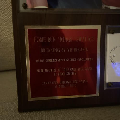 Mark McGuire & Sammy Sosa With Postmarks And Home Run Kings Plaque - Picture 3 of 3